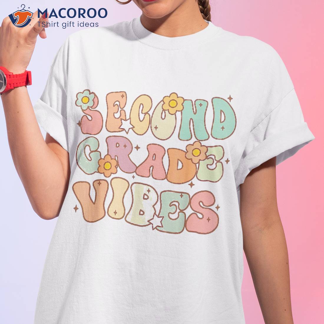 Second Grade Vibes First Day Back To School Student Teacher Shirt