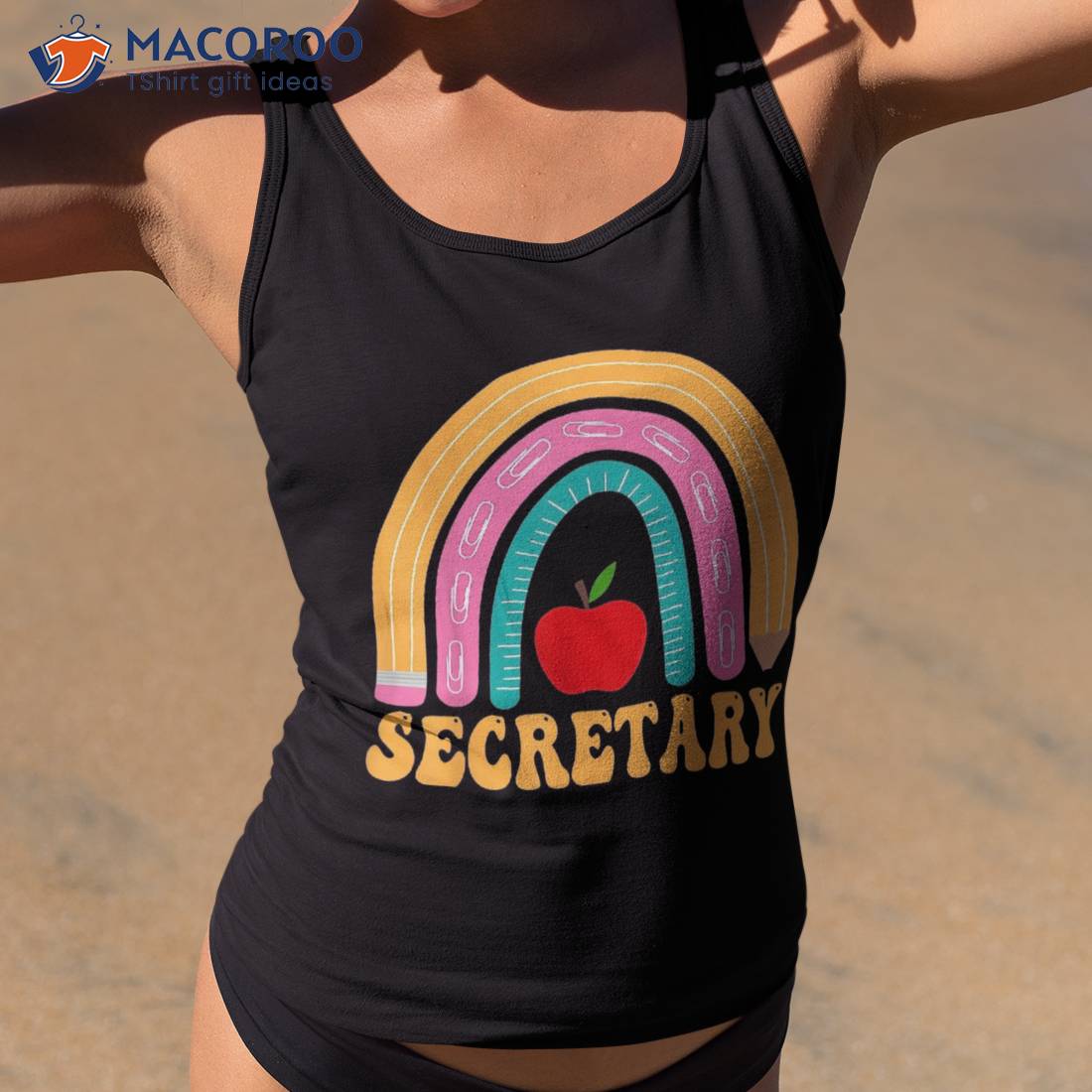 Secretary Rainbow Pencil Back To School Appreciation Shirt