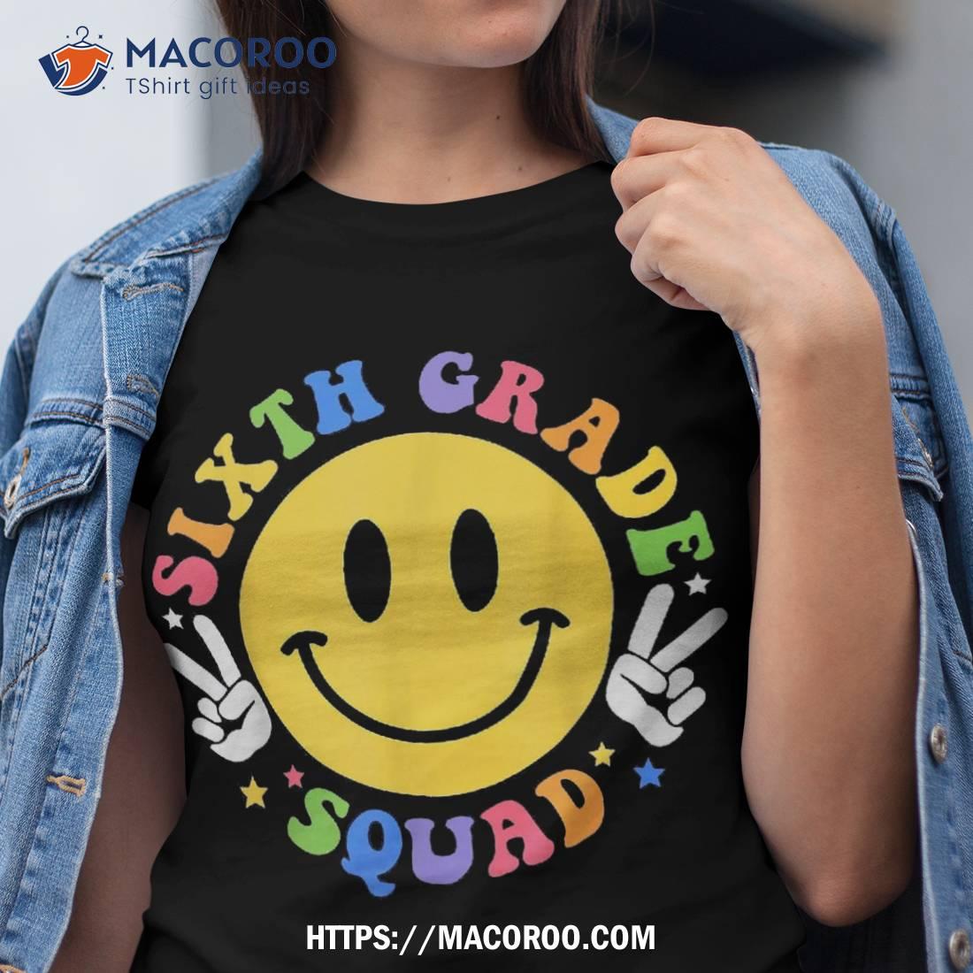 Sixth Grade Squad Back To School Retro 6th Teachers Shirt