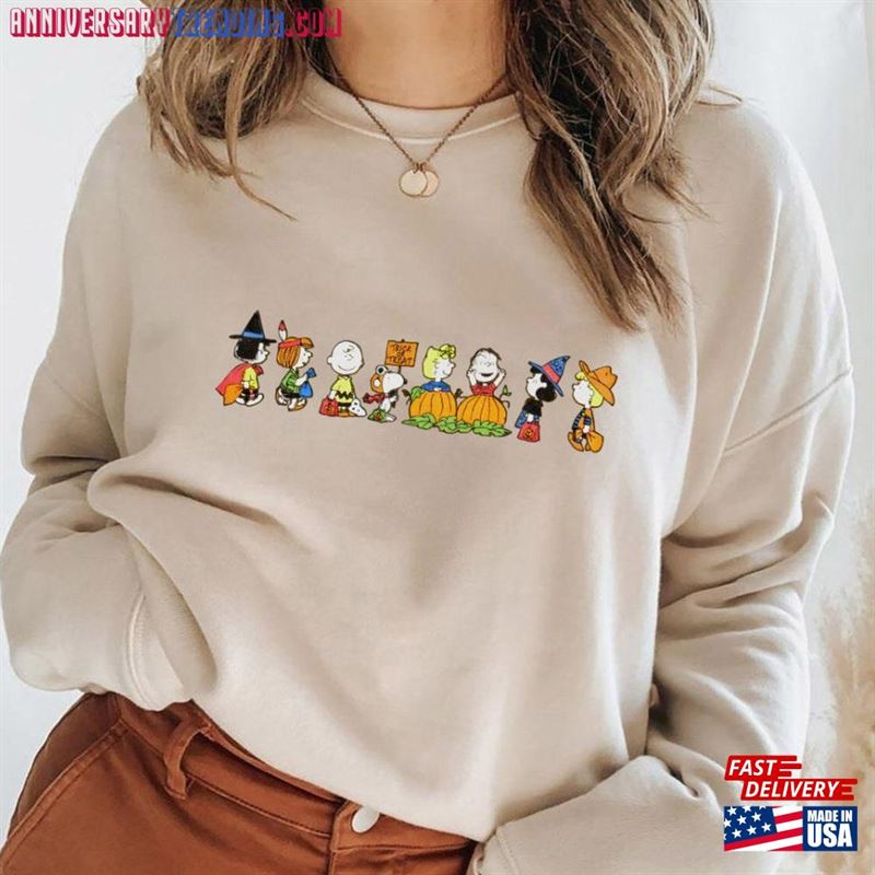 Snoopy Friends Fall Halloween Sweatshirt Charlie Brown Shirt Unisex Hoodie