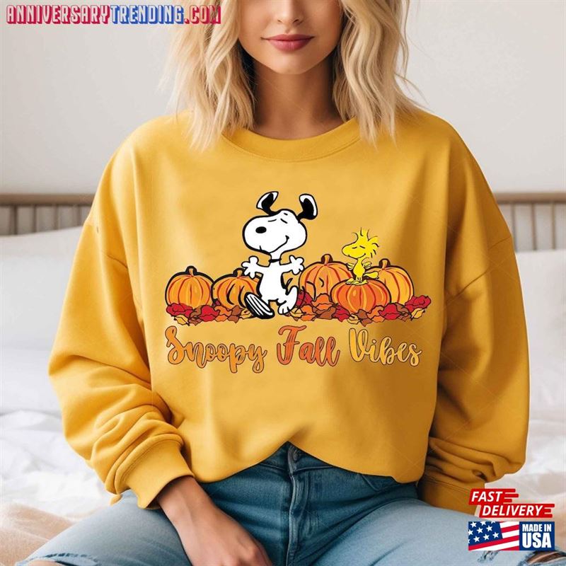 Snopy Fall Vibes Shirt Dog Cartoon Hoodie Christmas Classic T-Shirt