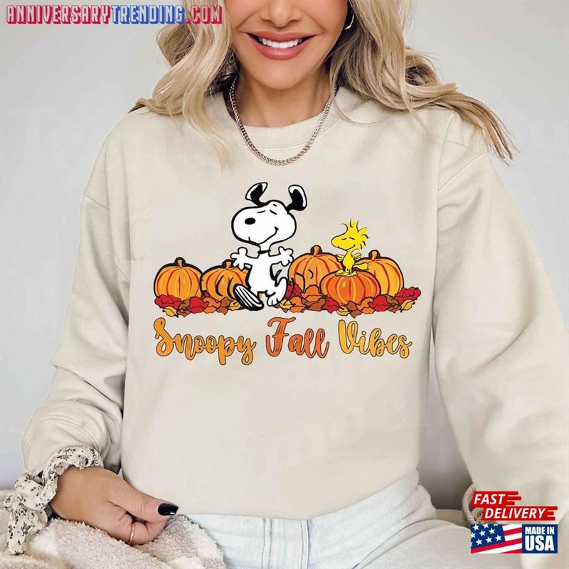 Snopy Fall Vibes Shirt Dog Cartoon Hoodie Christmas Classic T-Shirt