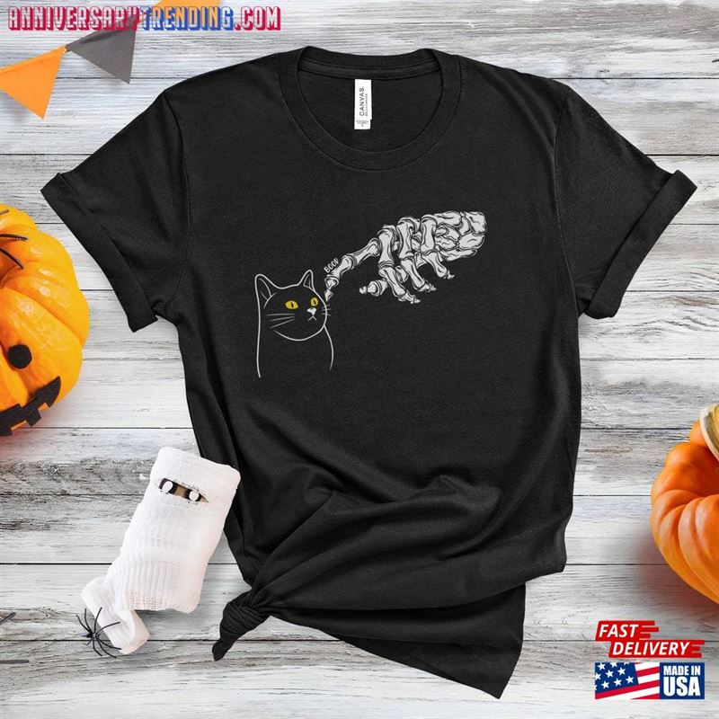 Spooky Black Cat Boop Shirt Funny Halloween T-Shirt Unisex