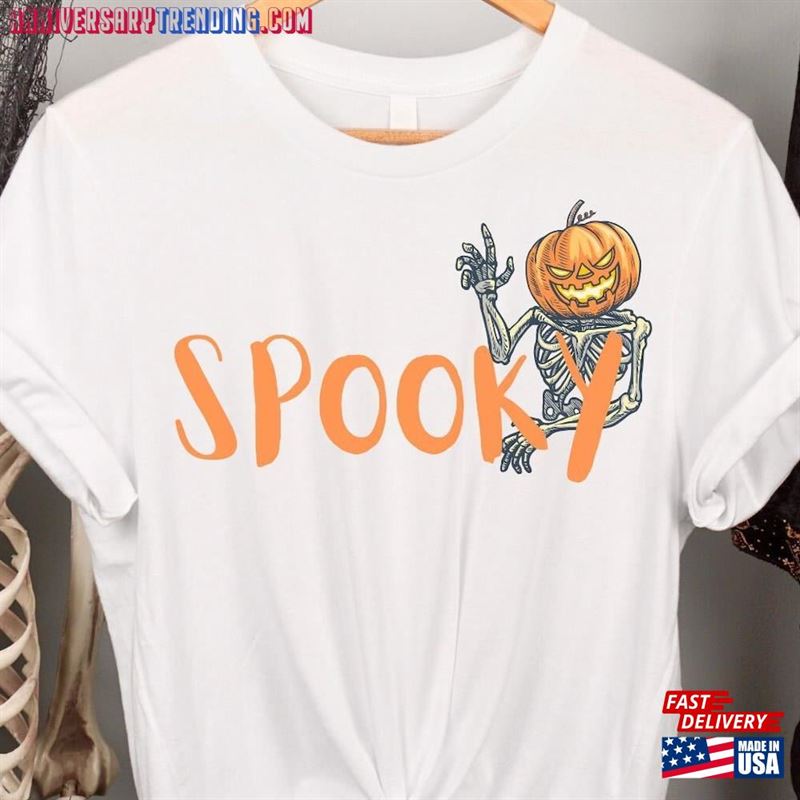 Spooky Halloween Shirt Skeleton Unisex T-Shirt