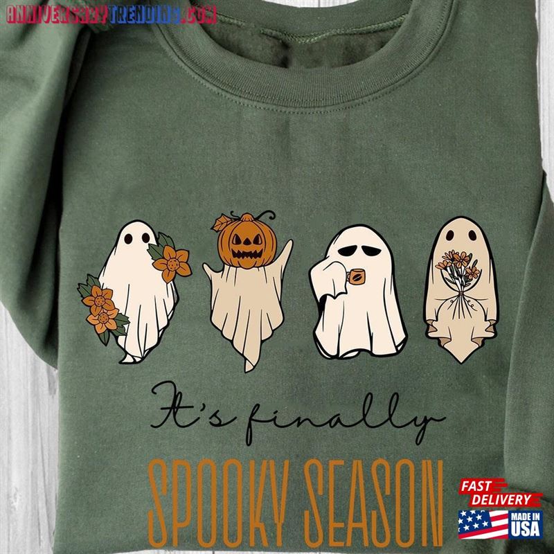 Spooky Season Ghost Halloween Sweatshirt Hoodie Unisex