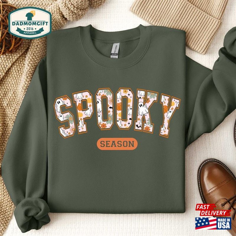 Spooky Season Sweatshirt Retro Shirt Halloween Hoodie Unisex