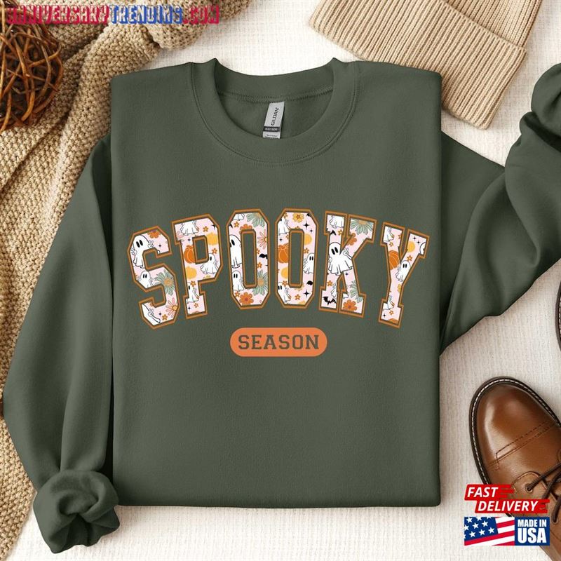 Spooky Season Sweatshirt Retro Shirt Halloween Hoodie Unisex