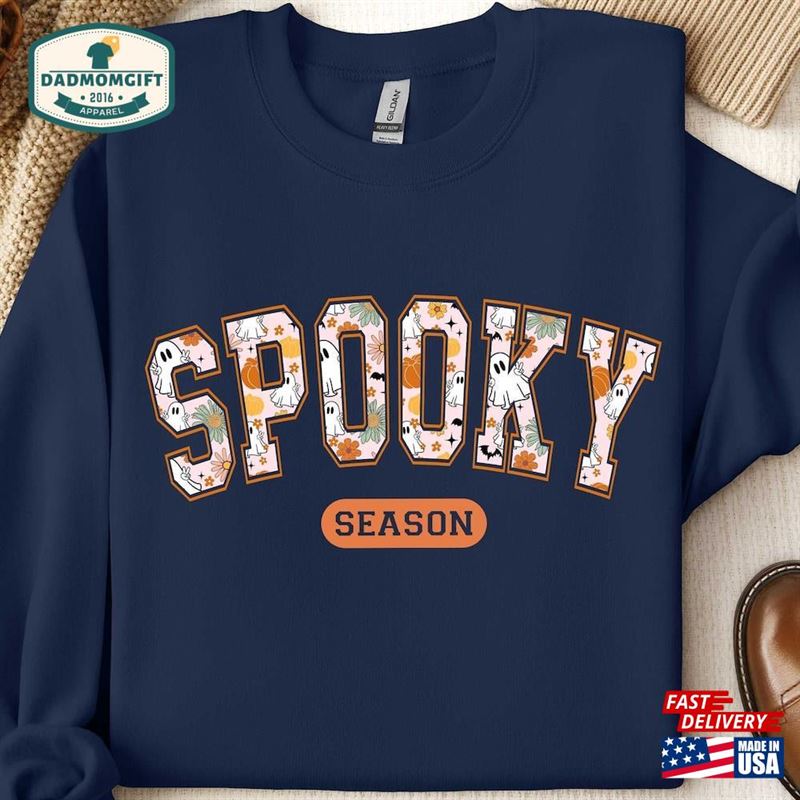 Spooky Season Sweatshirt Retro Shirt Halloween Hoodie Unisex