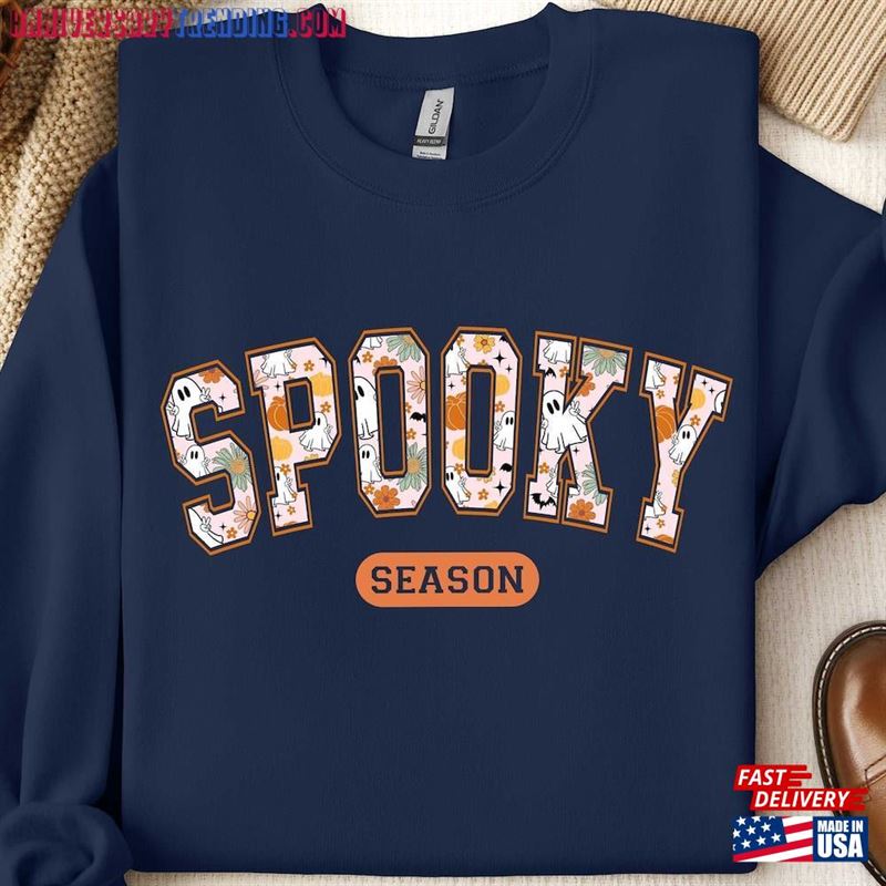 Spooky Season Sweatshirt Retro Shirt Halloween Hoodie Unisex