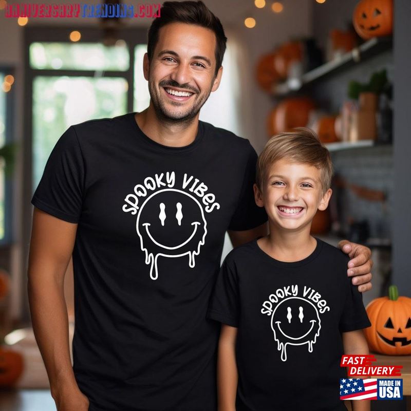 Spooky Vibes Shirt Matching Family Halloween Gift For Friends Unisex Classic