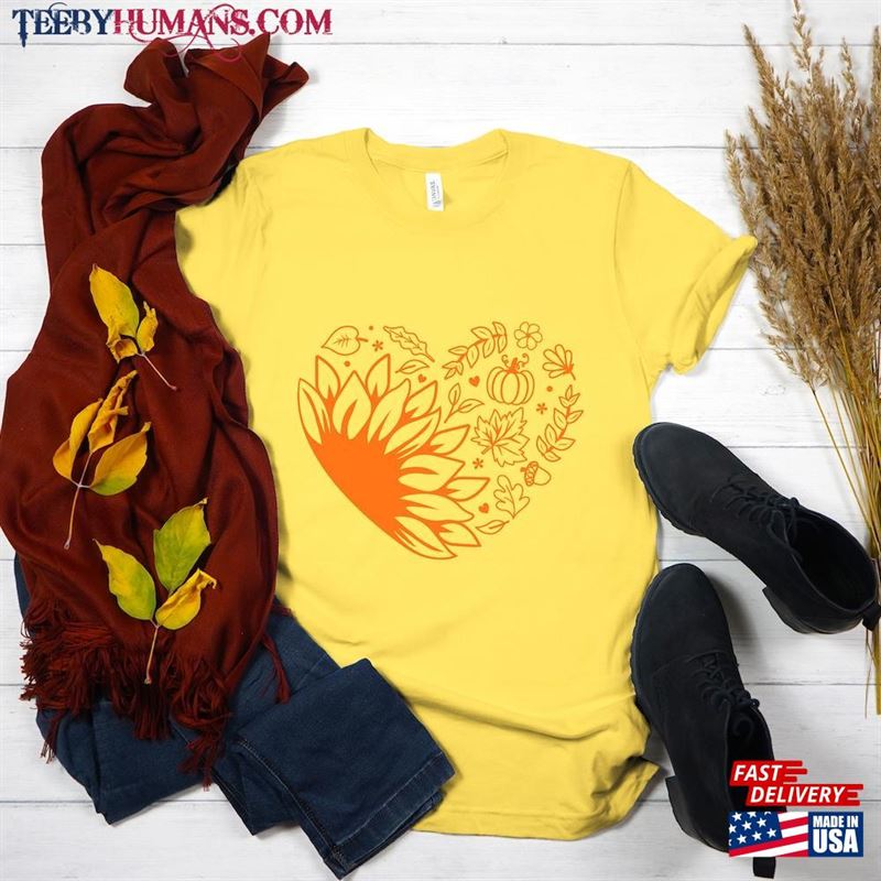 Sunflower Thanksgiving Shirt Gift For Pumpkin Love Tee Sweatshirt T-Shirt