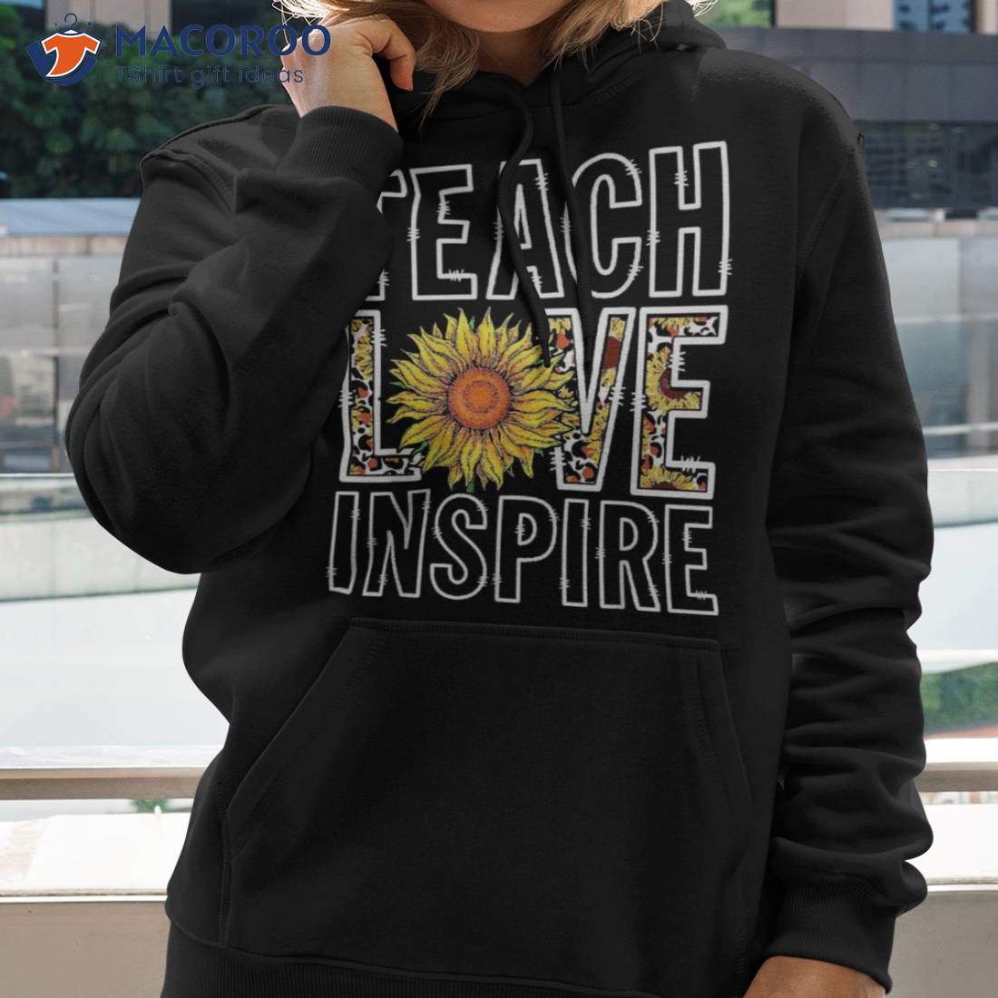 Teach Love And Inspire Teacher Back To School Cute Sunflower Shirt