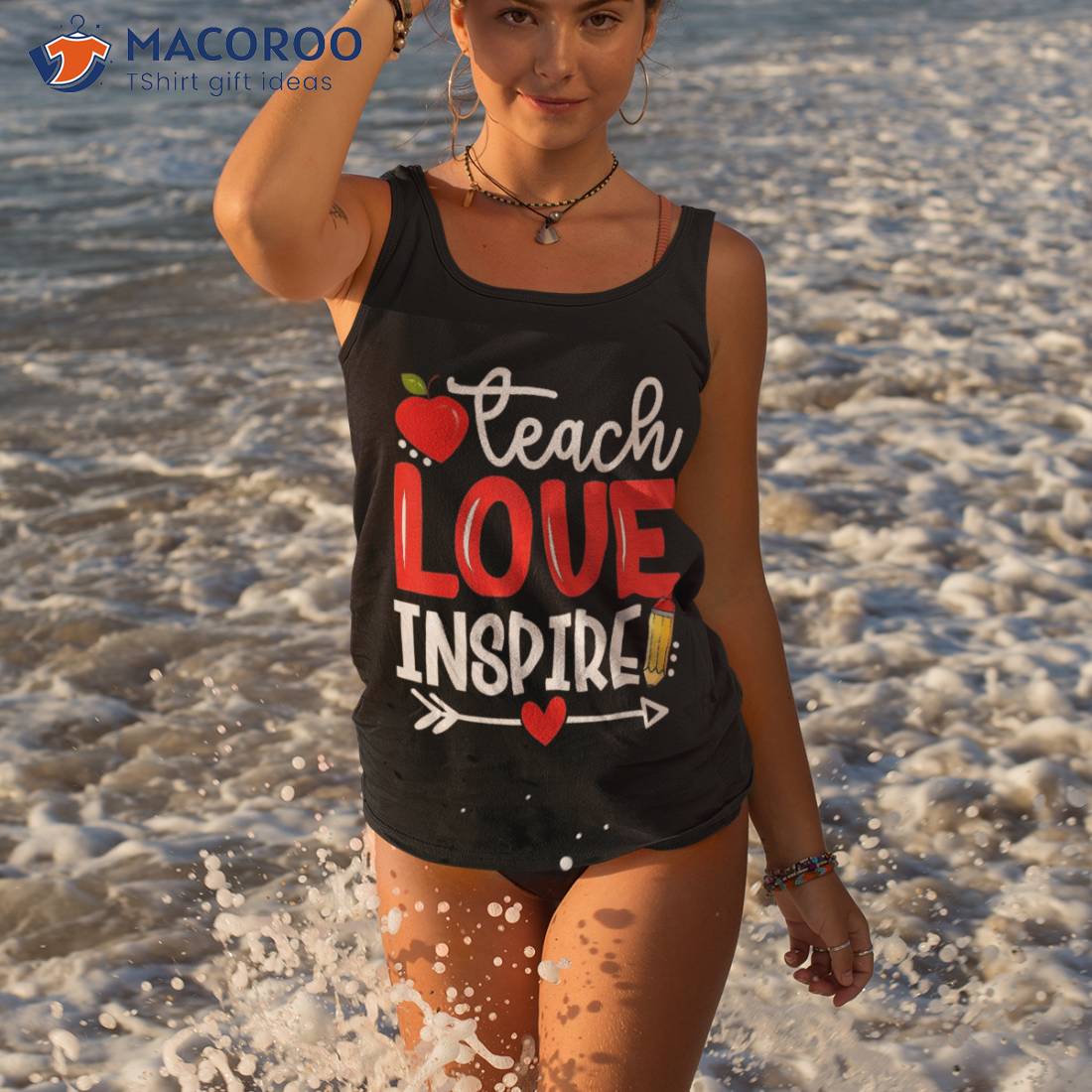 Teach Love And Inspire Teaching Back To School Teacher Lover Shirt