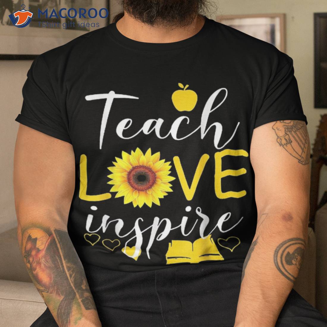 Teach Love Inspire Sunflower Back To School Day Shirt