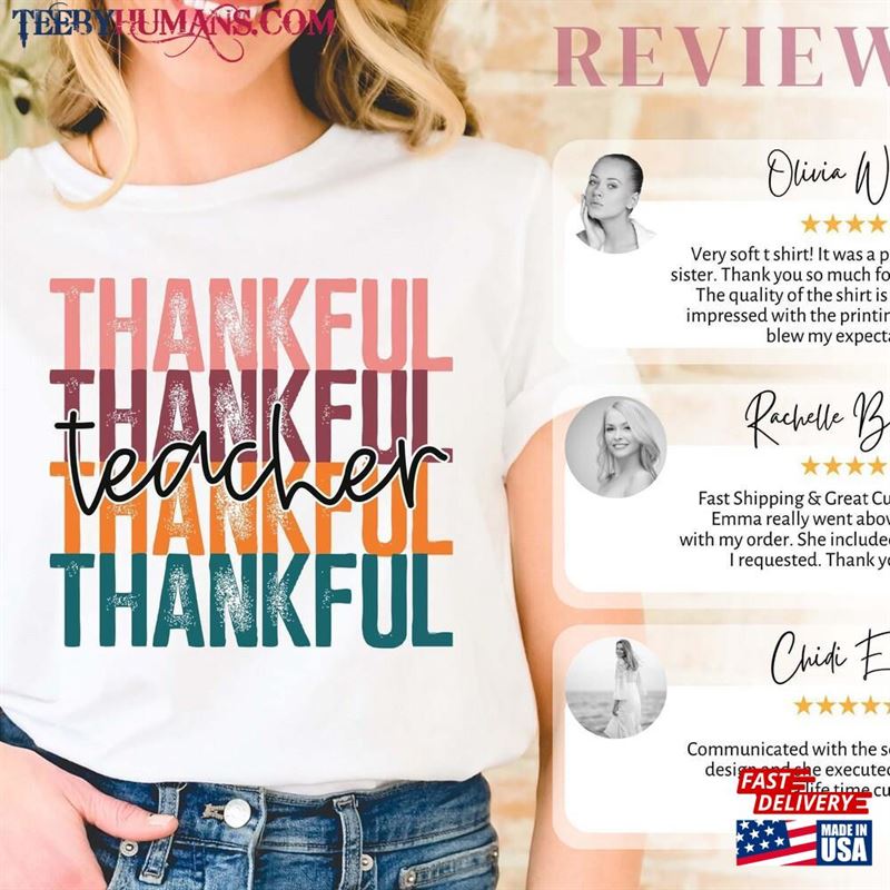 Teacher Shirts Thankful Shirt Thanksgiving T-Shirt Unisex Hoodie