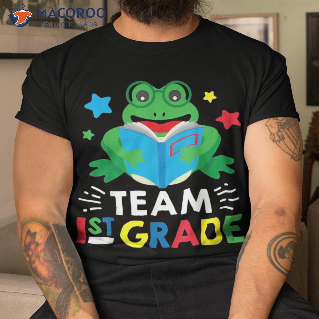 Team 1st Grade Reading Frog Back To School Book Lover Gift Shirt