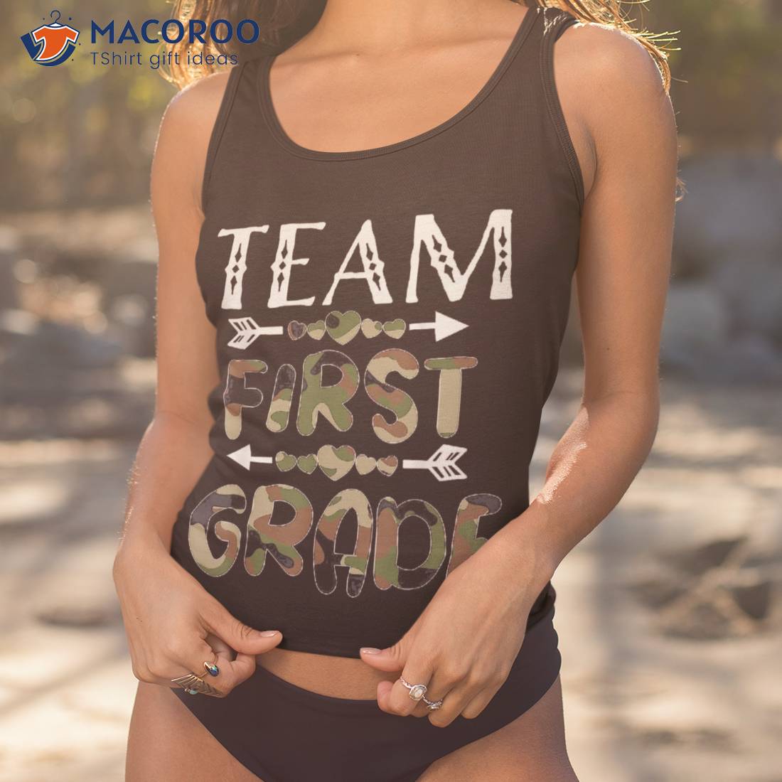 Team First Grade Back To School 1st Day Camo Teachers Shirt