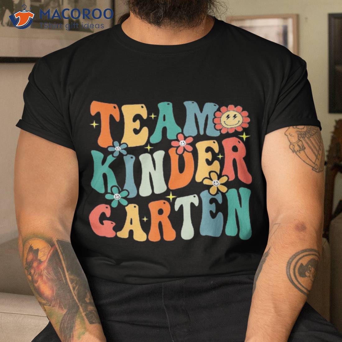 Team Kindergarten Teacher Student Groovy Back To School Gift Shirt