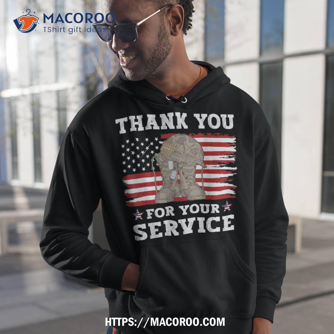 Thank You For Your Service Veteran Us Flag Shirt