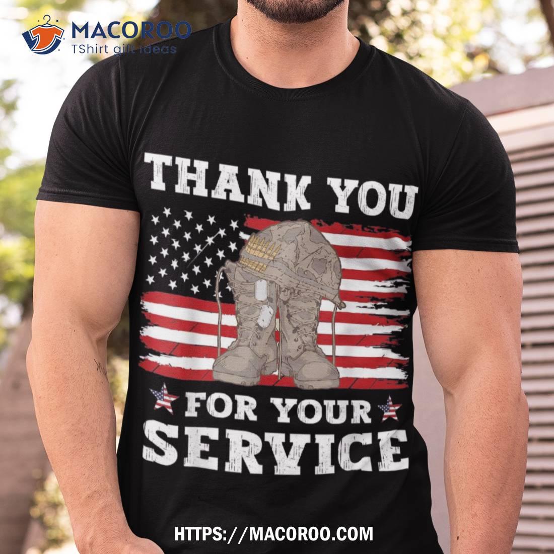 Thank You For Your Service Veteran Us Flag Shirt