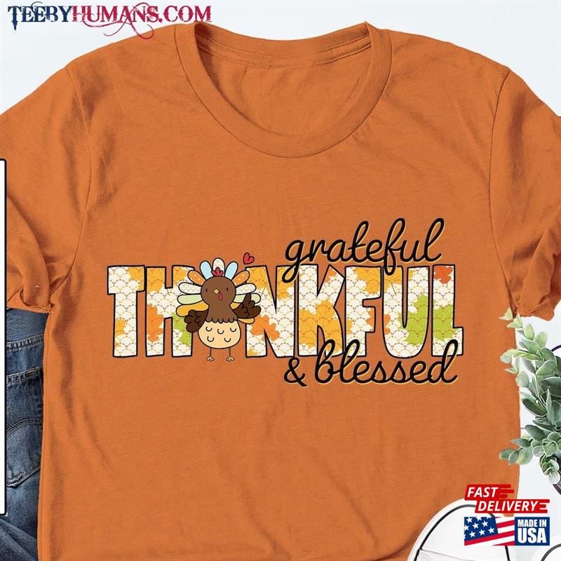 Thankful And Turkey Shirt Thanksgiving Family Shirts Fall Classic Hoodie