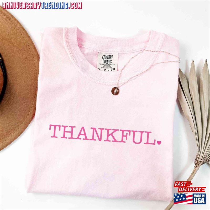 Thankful Comfort Color Retro Shirt Womens Thanksgiving Sweatshirt T-Shirt