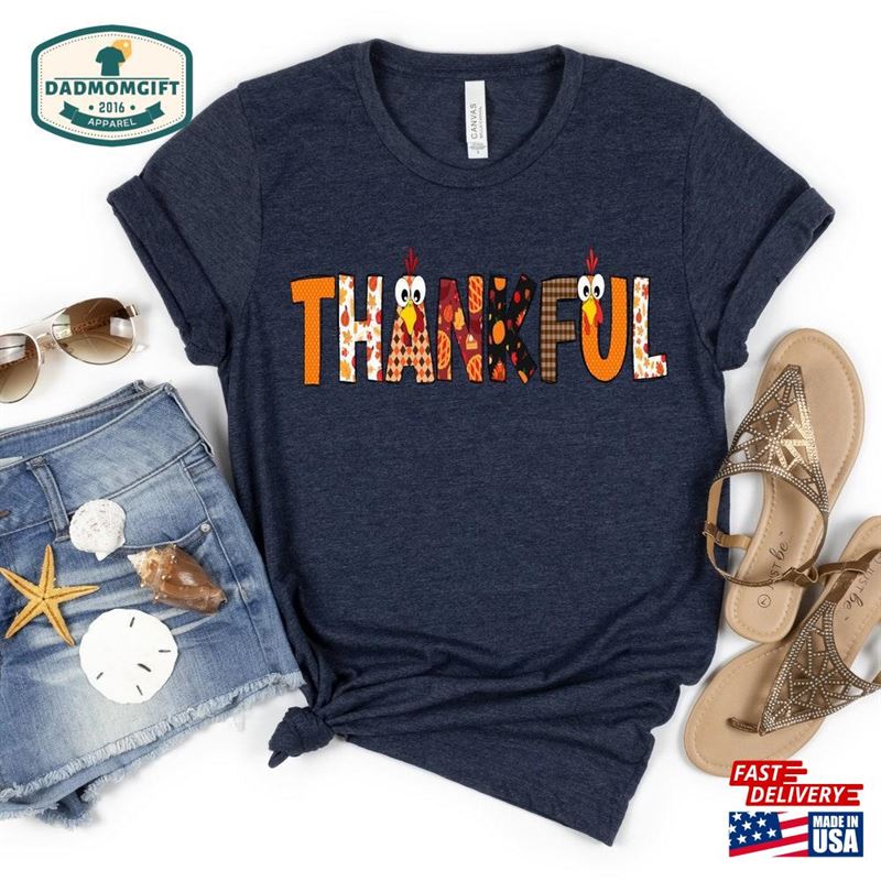 Thankful Grateful Blessed Heather Navy Shirt Sweatshirt Hoodie