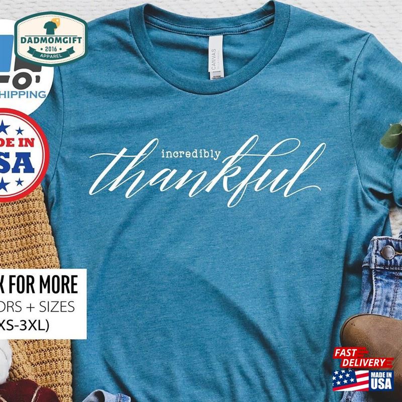 Thankful Grateful Blessed Shirt Thanksgiving Fall T-Shirt Sweatshirt