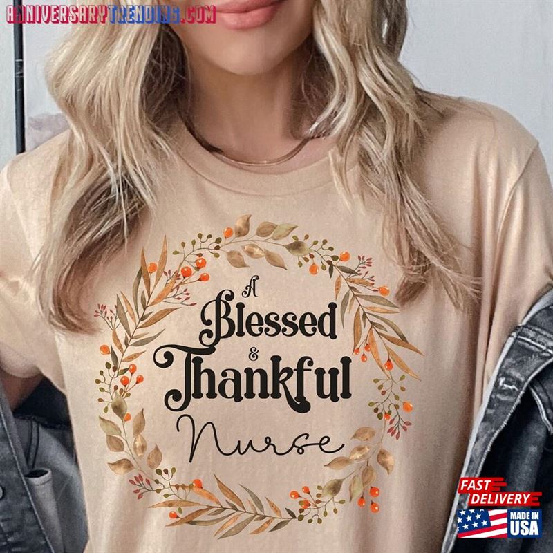 Thankful Nurse Shirt Thanksgiving Cute Fall Sweatshirt Classic