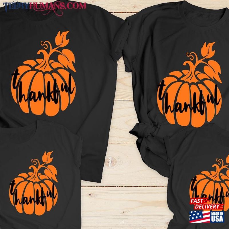 Thankful Pumpkin Shirt Family Thanksgiving Dinner Sweatshirt T-Shirt