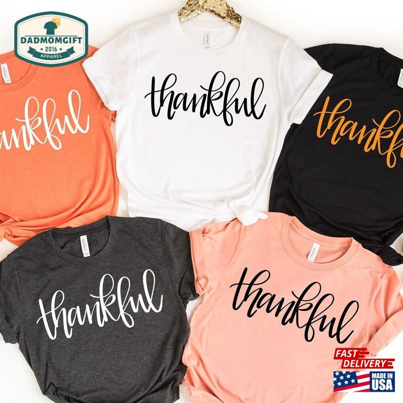 Thankful Shirt Thanksgiving Fall Hoodie T-Shirt