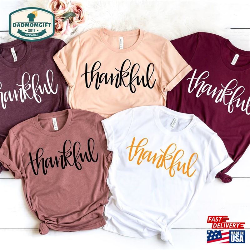 Thankful Shirt Thanksgiving Fall Hoodie T-Shirt