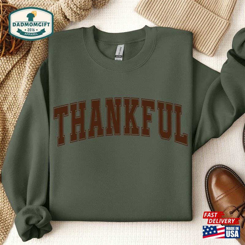 Thankful Sweatshirt Shirt Womens Thanksgiving Unisex Hoodie