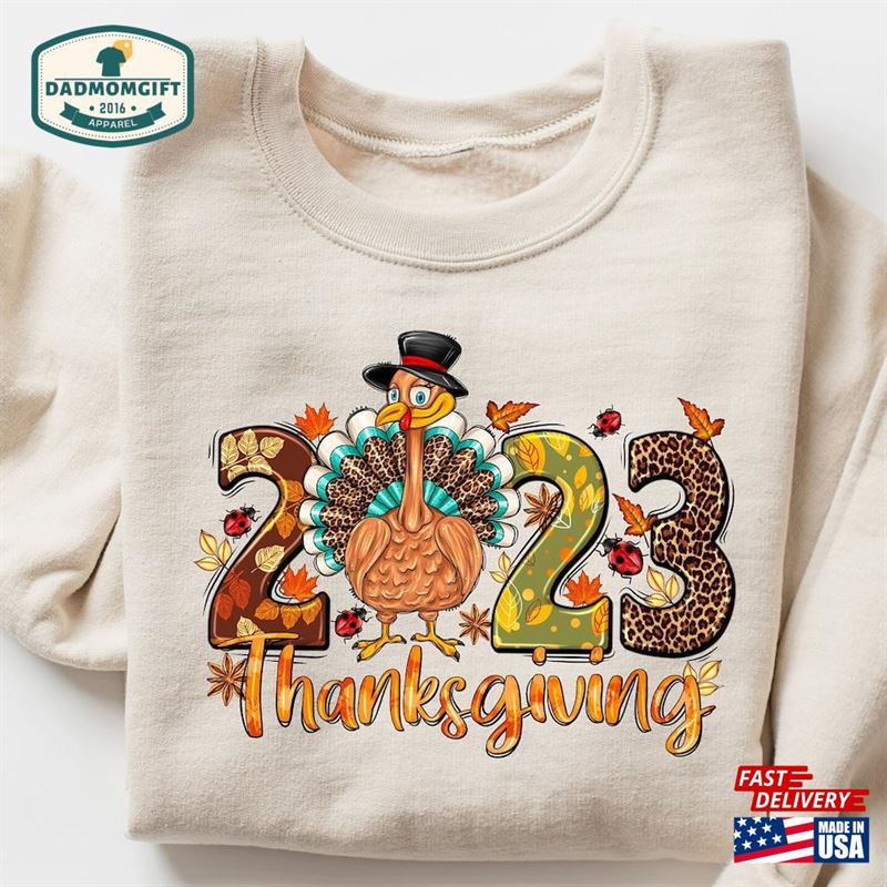 Thanksgiving 2023 Turkey Sweatshirt Crewneck Thankful T-Shirt Hoodie