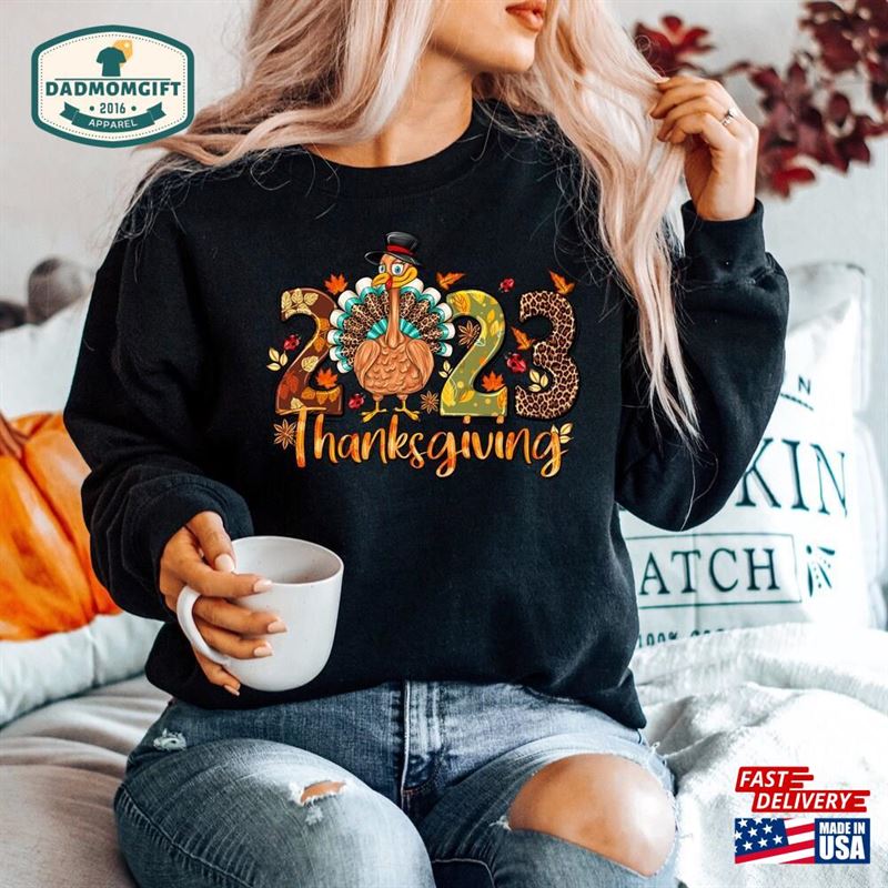 Thanksgiving 2023 Turkey Sweatshirt Crewneck Thankful T-Shirt Hoodie