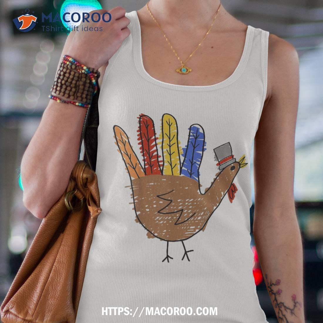 Thanksgiving Hand Turkey Funny Teacher Thankful Shirt