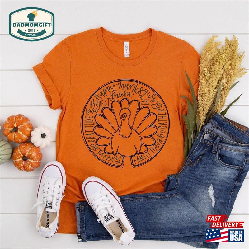 Thanksgiving Shirt Turkey Tees Classic Unisex