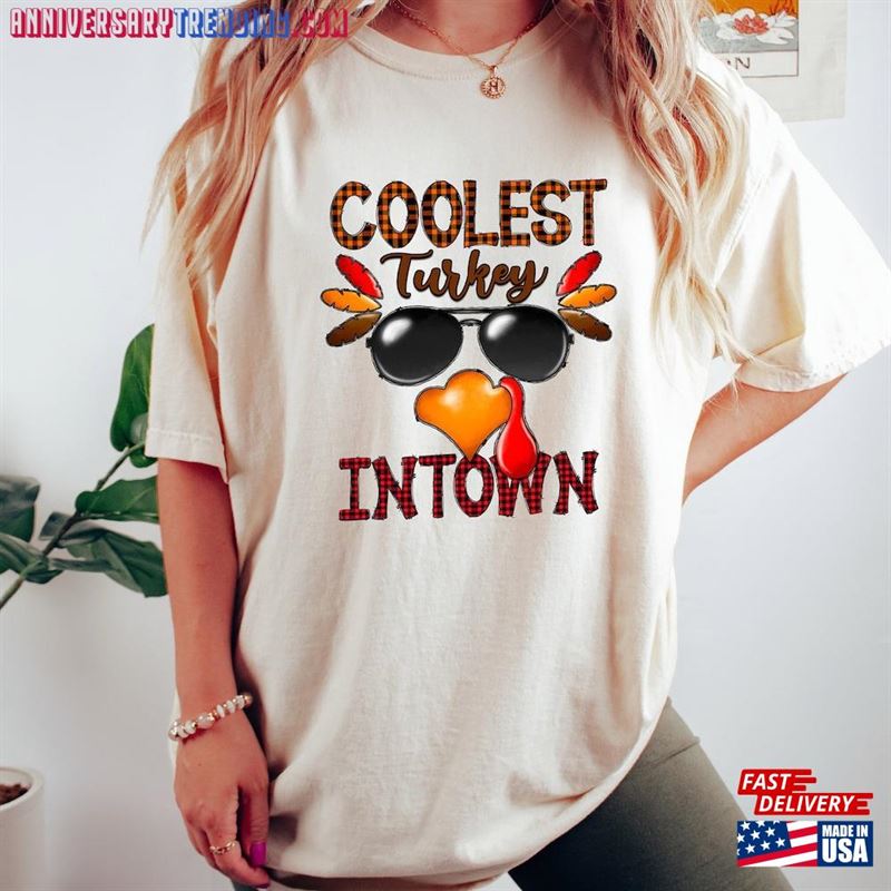 Thanksgiving Sweatshirt Coolest Turkey In Town Crewneck Sweater Unisex