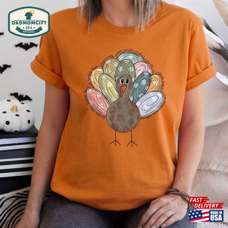 Thanksgiving Sweatshirt Shirt Love Turkey Women Hoodie