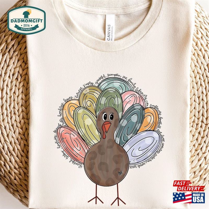 Thanksgiving Sweatshirt Shirt Love Turkey Women Hoodie