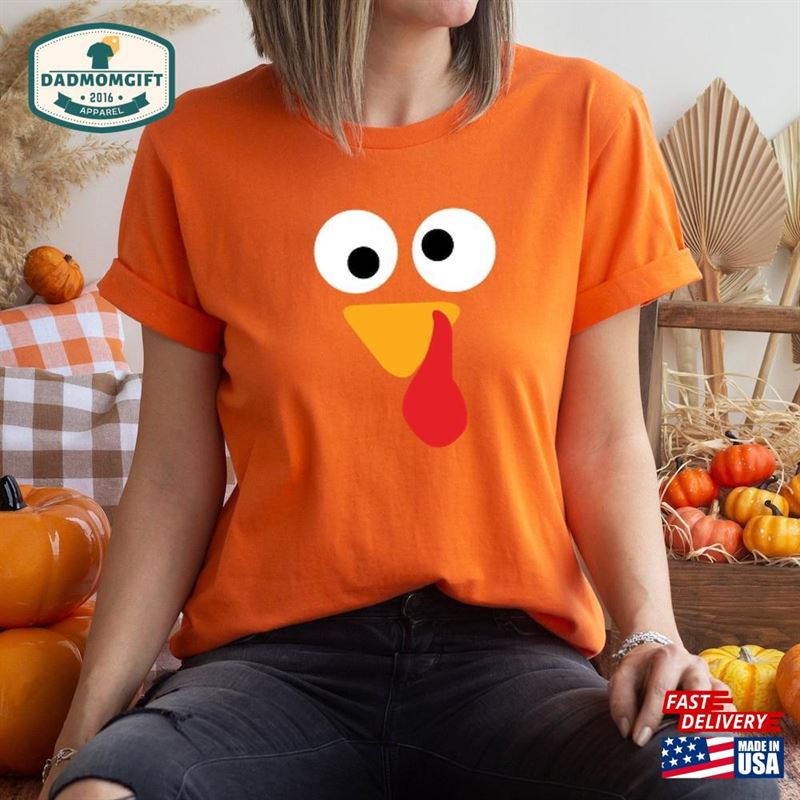 Thanksgiving Turkey Face Shirt T-Shirt Family Hoodie