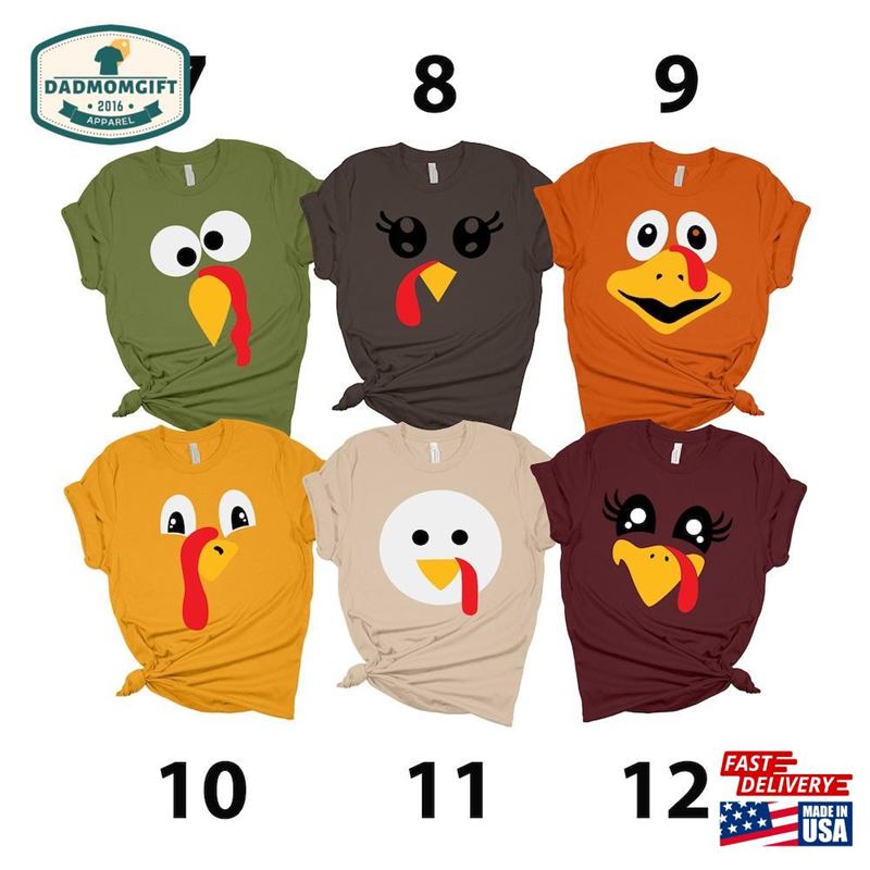 Thanksgiving Turkey Face Shirts Funny Cute T-Shirt Hoodie