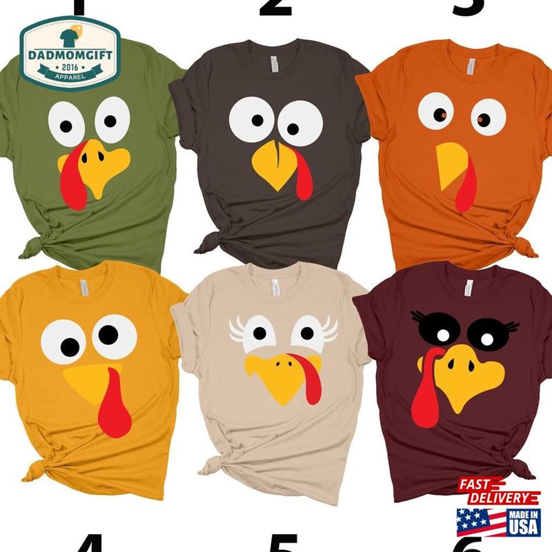 Thanksgiving Turkey Face Shirts Funny Cute T-Shirt Hoodie