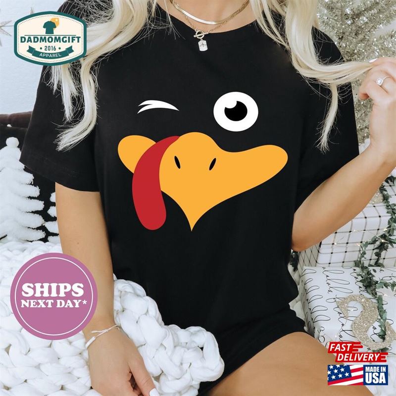 Thanksgiving Turkey Face T-Shirt Sweatshirt Unisex