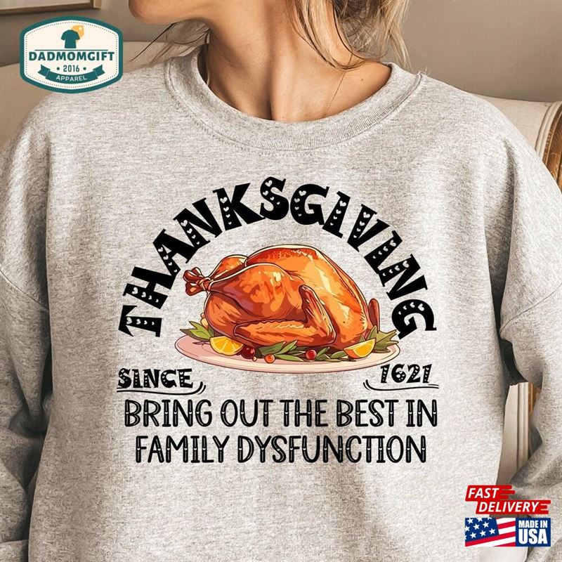 Thanksgiving Turkey Sweatshirt Dinner Sweater Thankful Family Shirt Classic