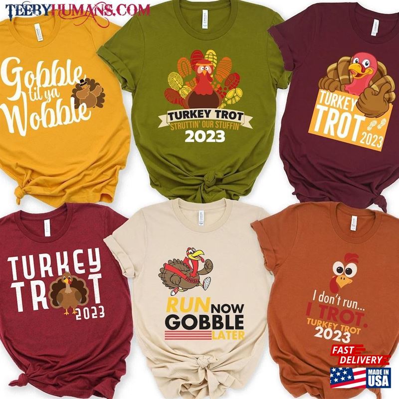 Thanksgiving Turkey Trot Shirts T-Shirt Womens Fun Run Classic Hoodie