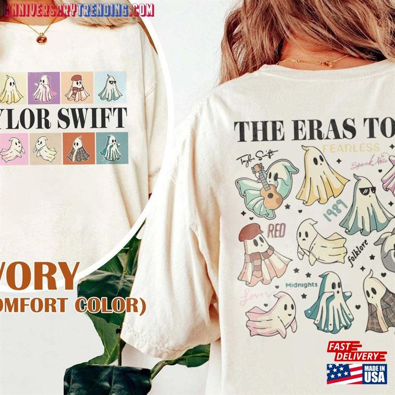 The Eras Tour Ghost 2 Sided T-Shirt Front And Back Shirt Classic Unisex