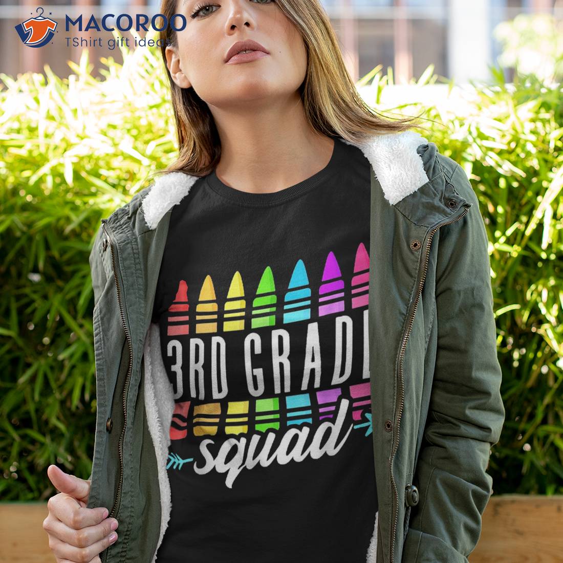 Third 3rd Grade Squad Crayon Back To School Teacher Student Shirt