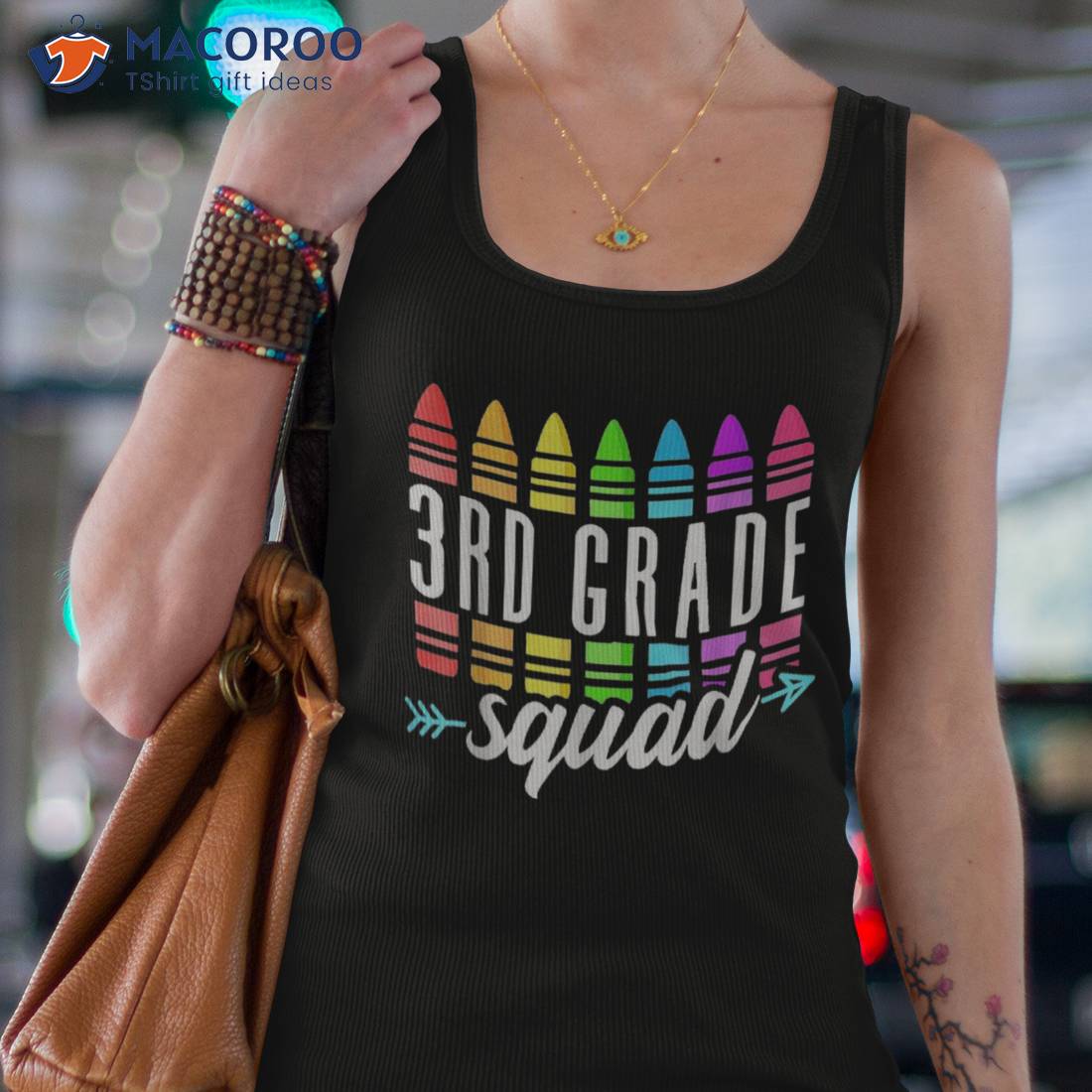 Third 3rd Grade Squad Crayon Back To School Teacher Student Shirt