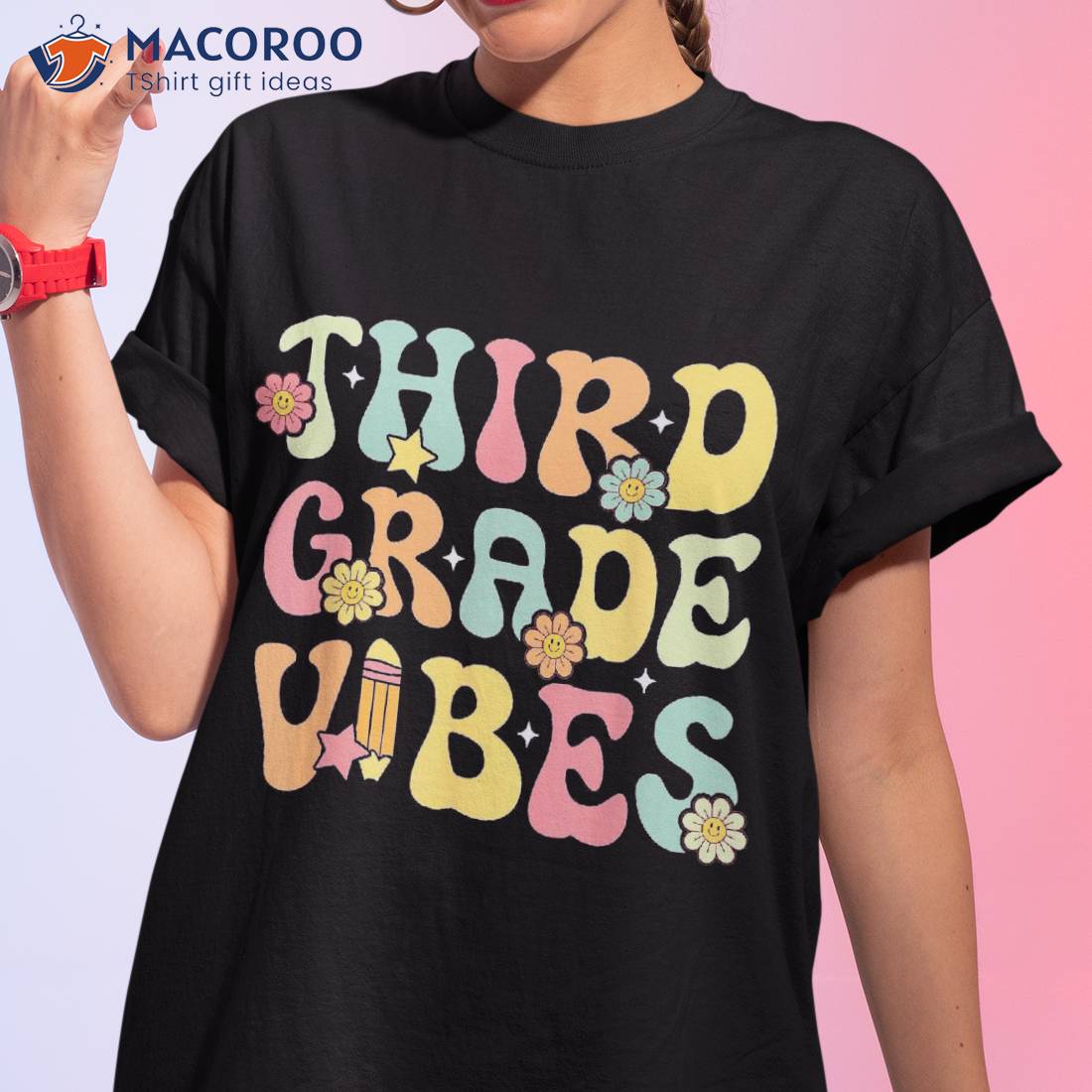 Third Grade Vibes Back To School Retro 3rd Teachers Shirt